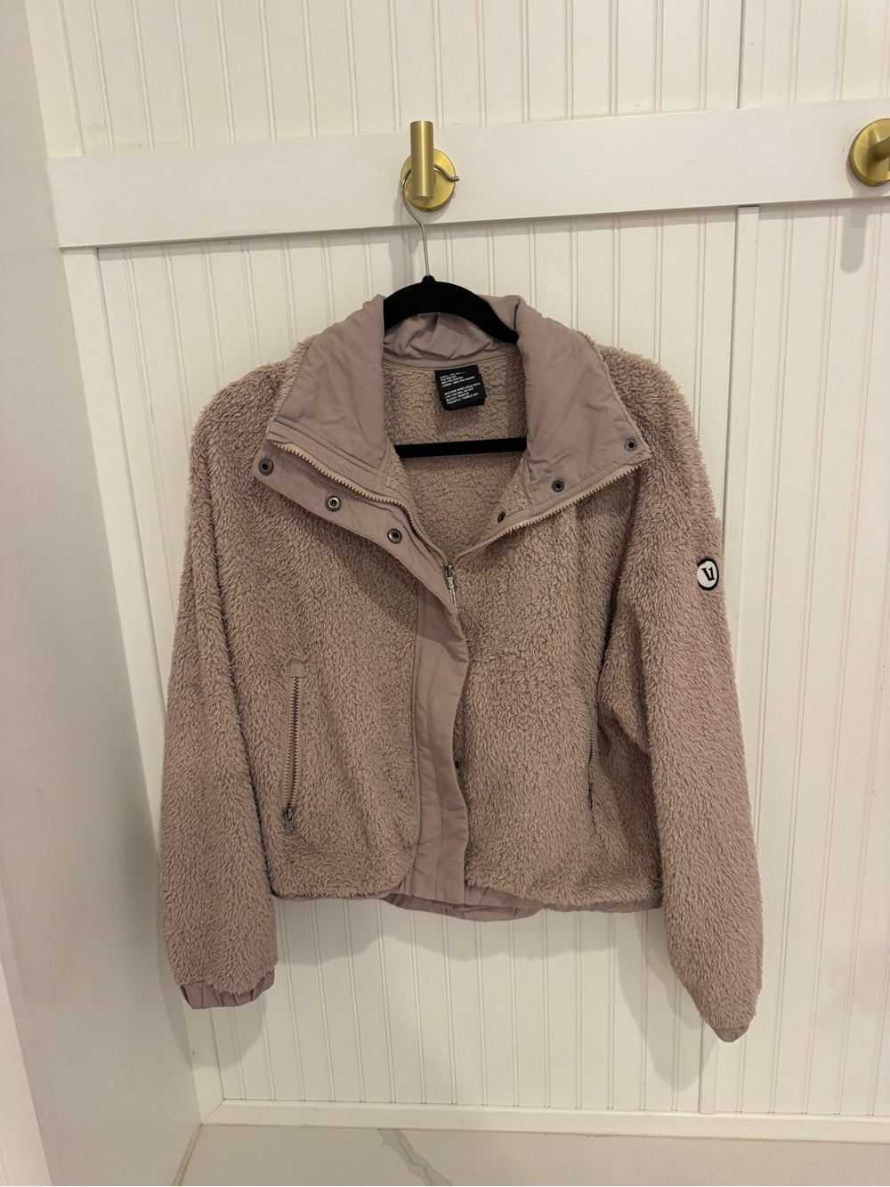 Vuori Women's Taupe Sherpa Teddy Jacket